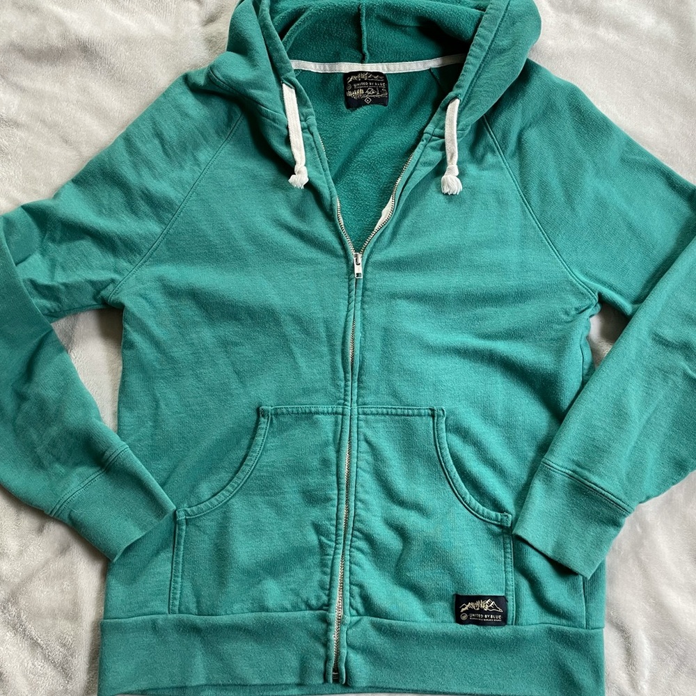 United By Blue Zip-Up Hoodie - Teal - Large